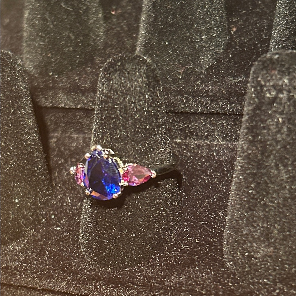 Elegant Blue and Purple Women's Ring 925 silver - Picture 4 of 9